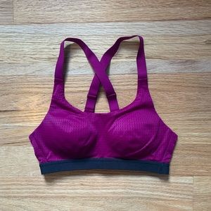 Victoria's Secret Sport Purple and Black Mesh Racerback Sports Bra. Size 32B.